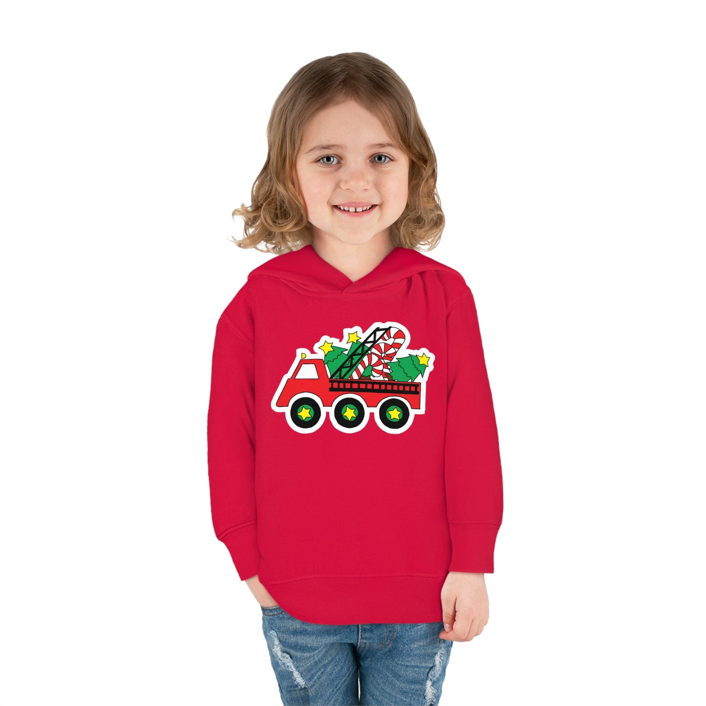 Christmas Fire Truck Hoodie - Toddler