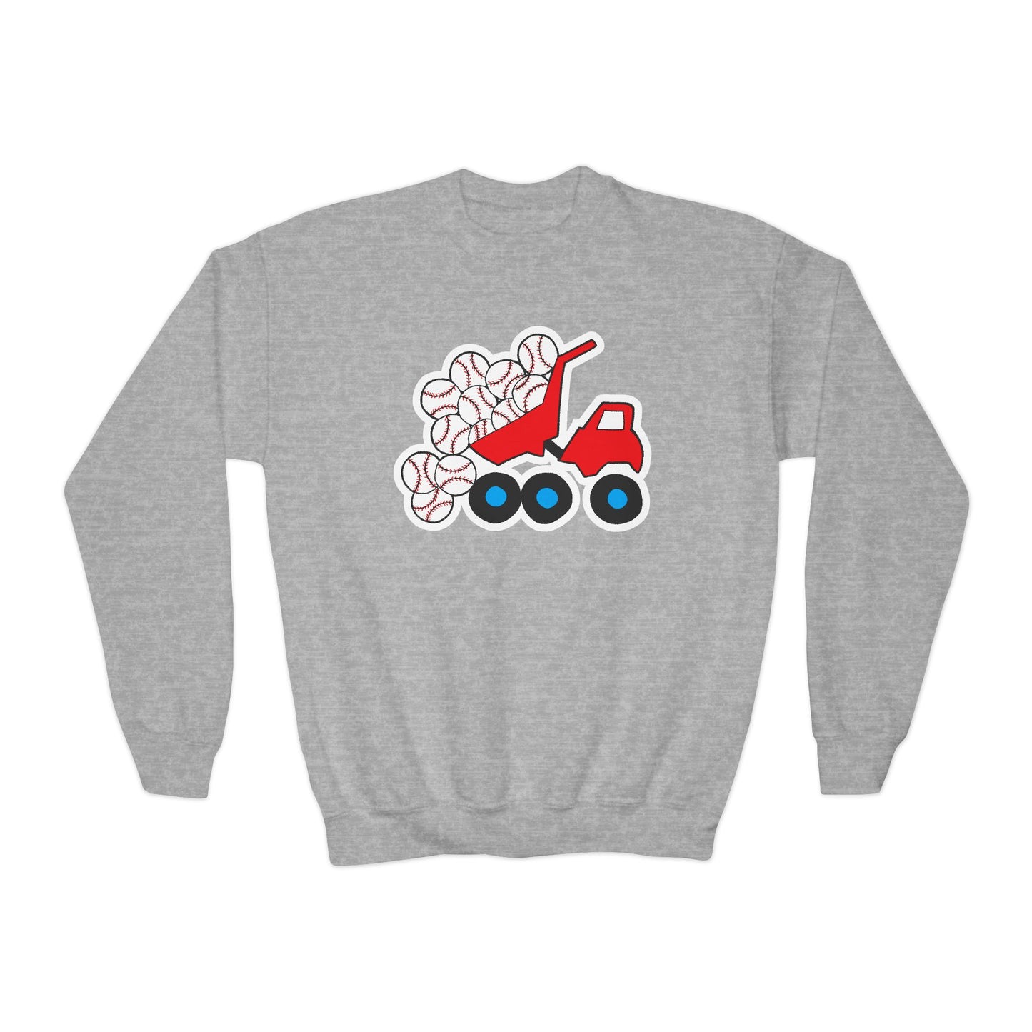 Baseball Dump Truck Crewneck Sweatshirt - Youth