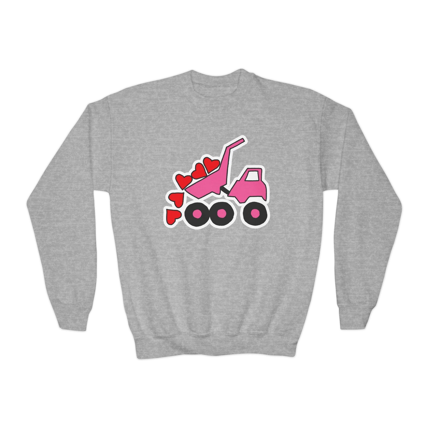 Heart Dump Truck Crewneck Sweatshirt - Youth