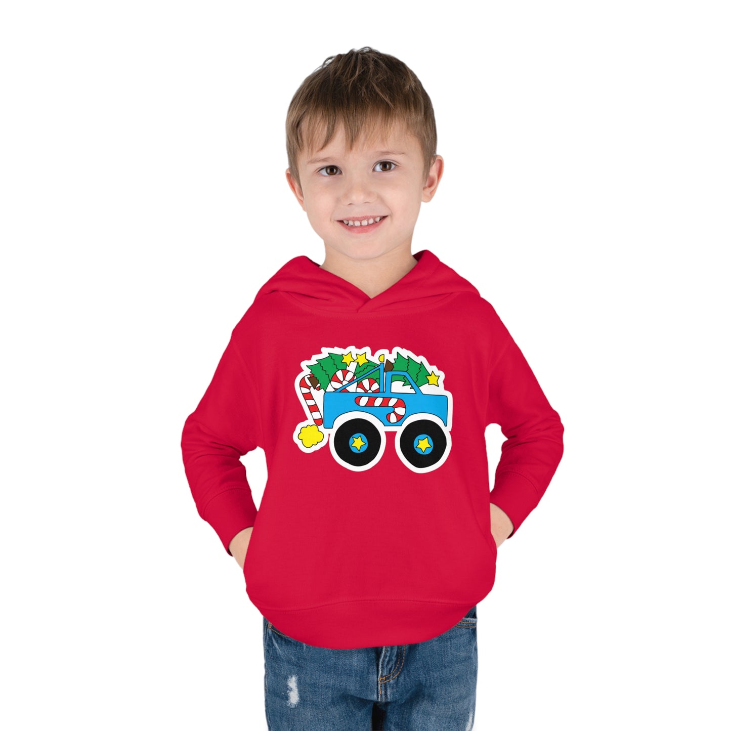 Christmas Monster Truck Hoodie - Toddler