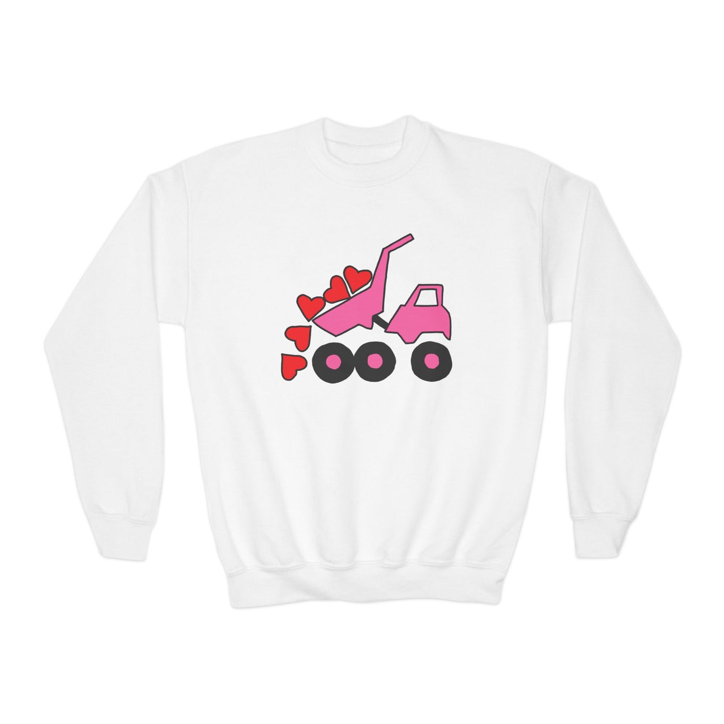 Heart Dump Truck Crewneck Sweatshirt - Youth