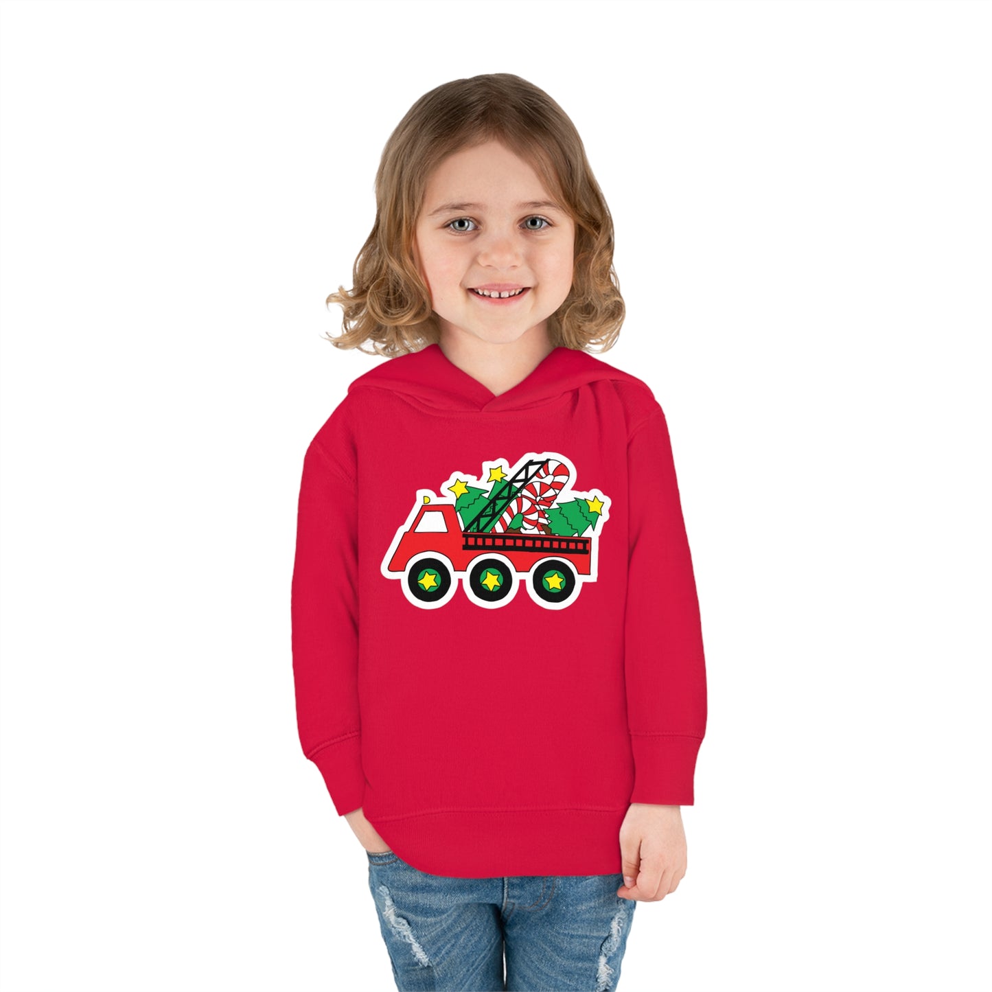 Christmas Fire Truck Hoodie - Toddler