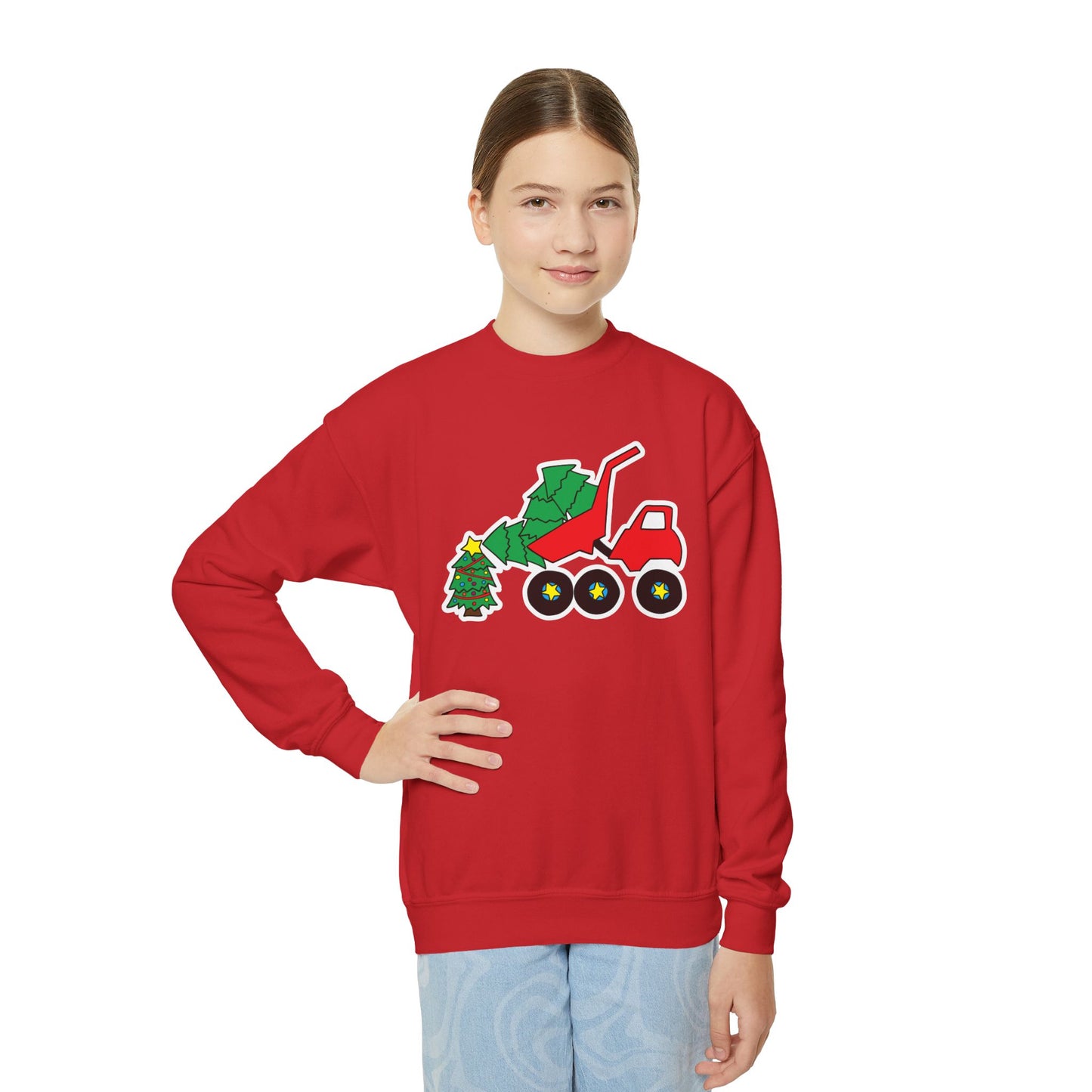 Christmas Dump Truck Crewneck Sweatshirt - Youth