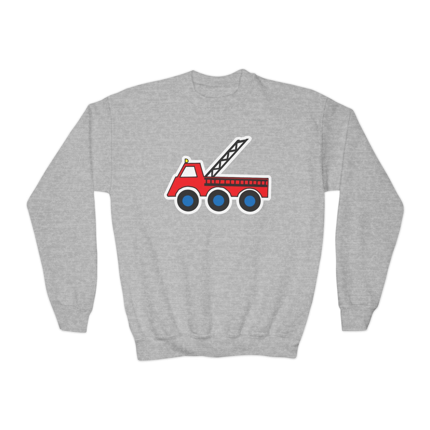 Fire Truck Crewneck Sweatshirt - Youth