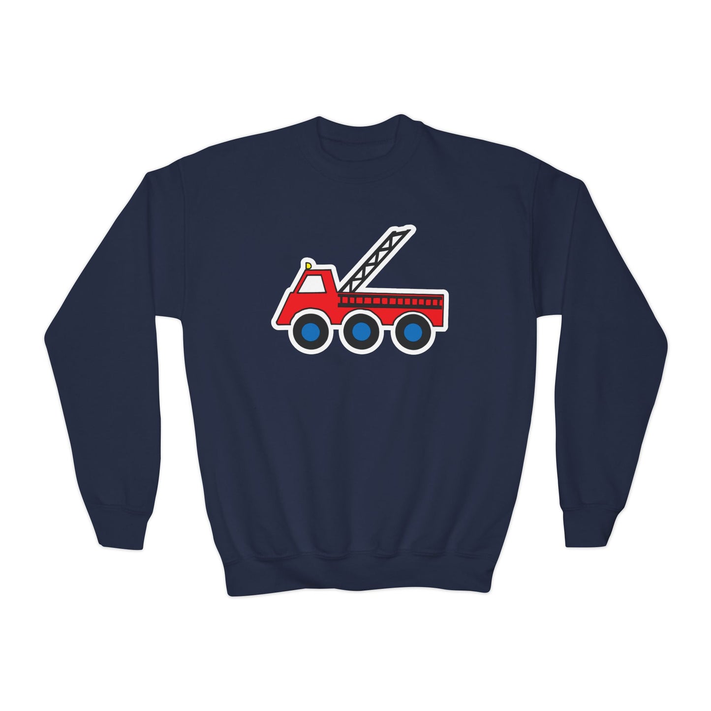 Fire Truck Crewneck Sweatshirt - Youth