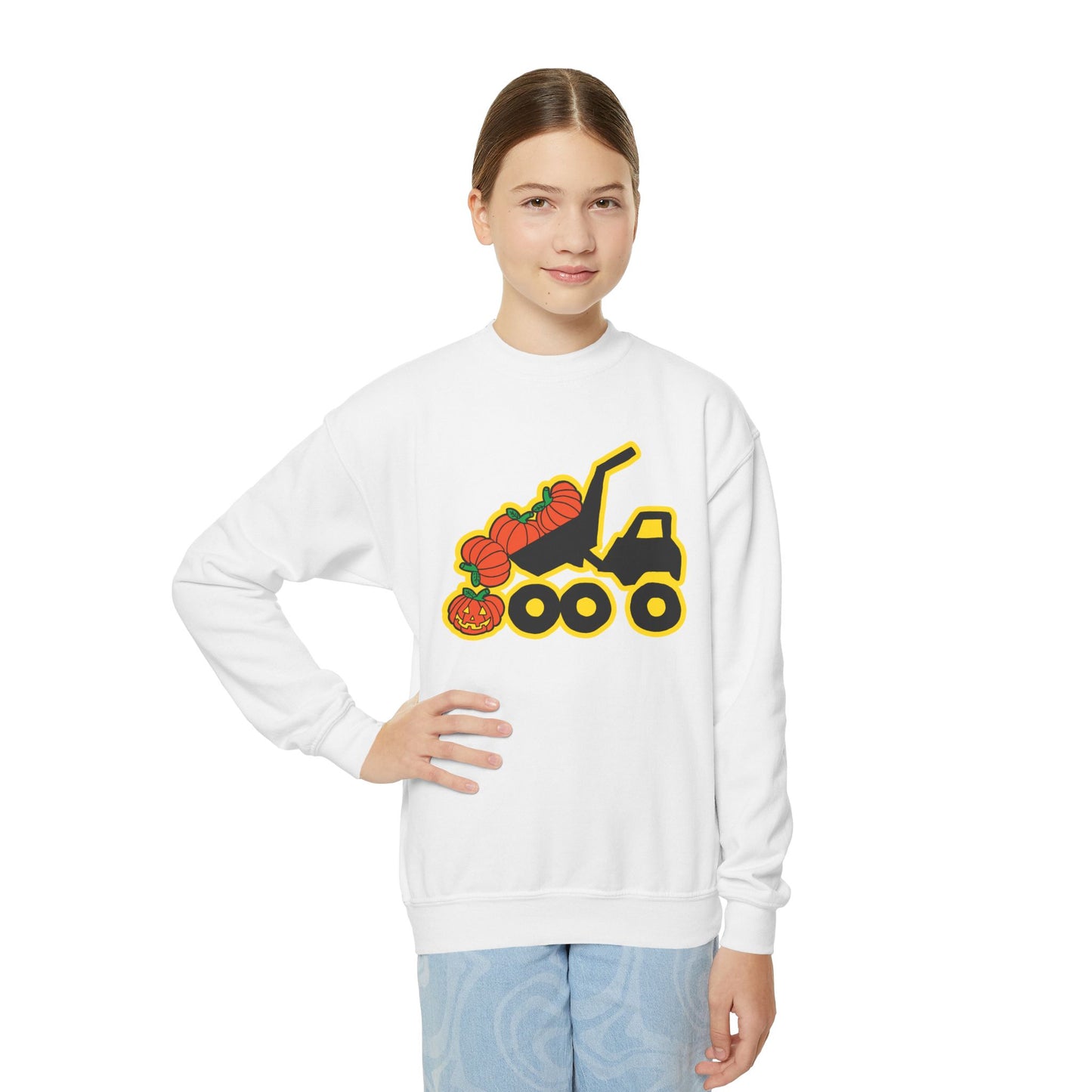 Halloween Dump Truck Crewneck Sweatshirt - Youth