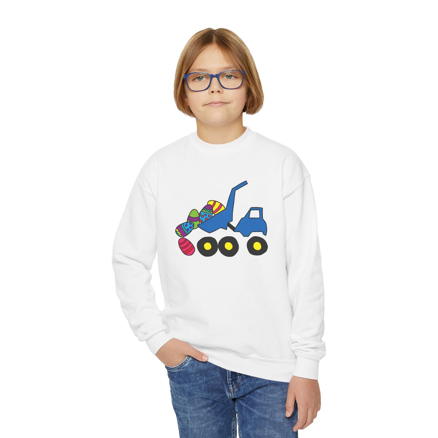 Easter Dump Truck Crewneck Sweatshirt - Youth