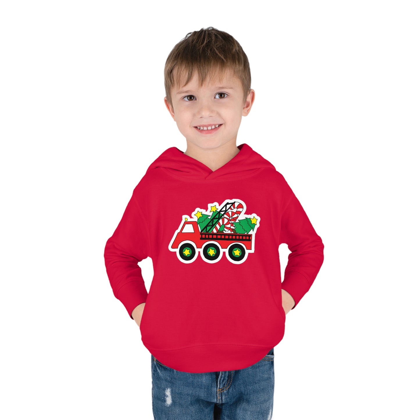 Christmas Fire Truck Hoodie - Toddler