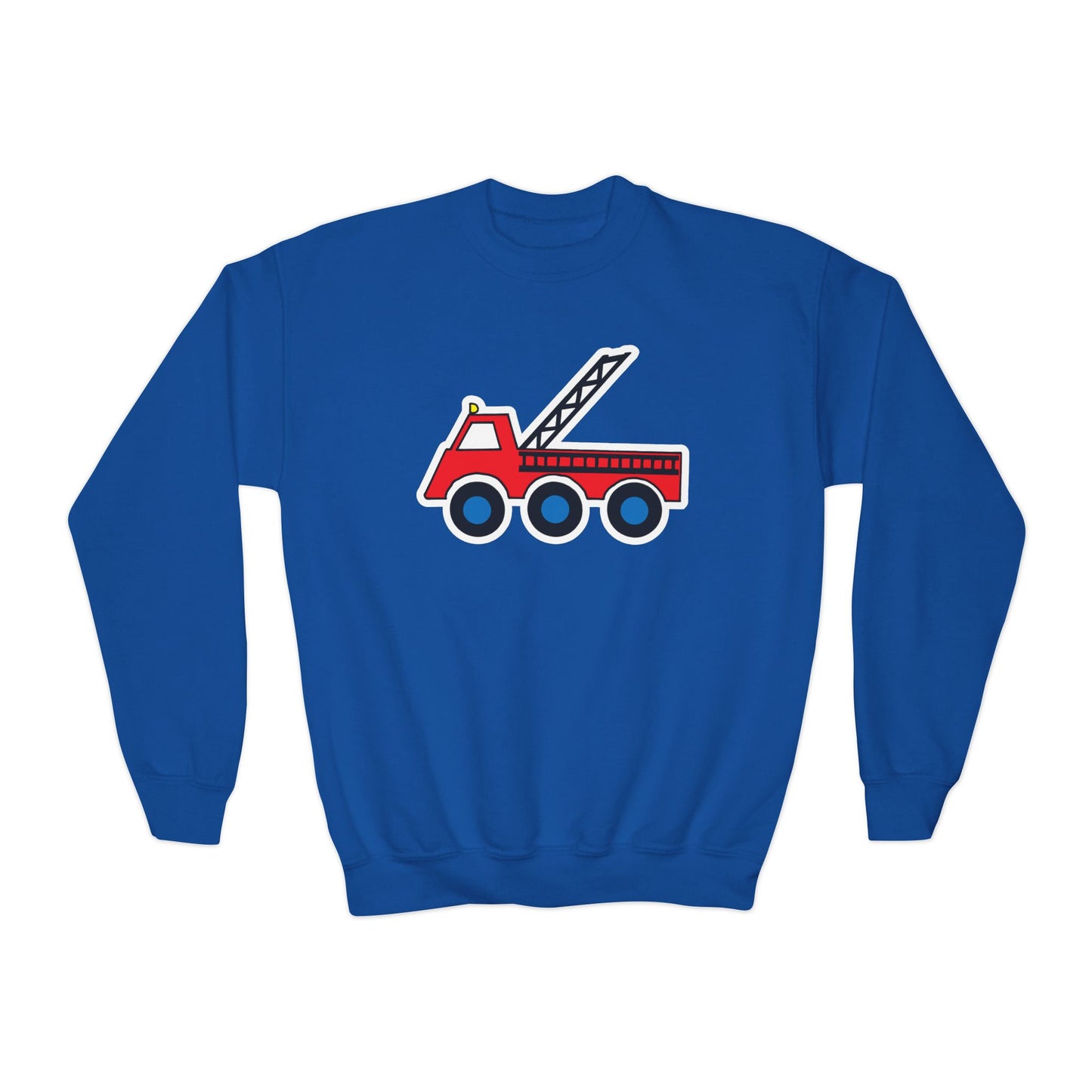 Fire Truck Crewneck Sweatshirt - Youth