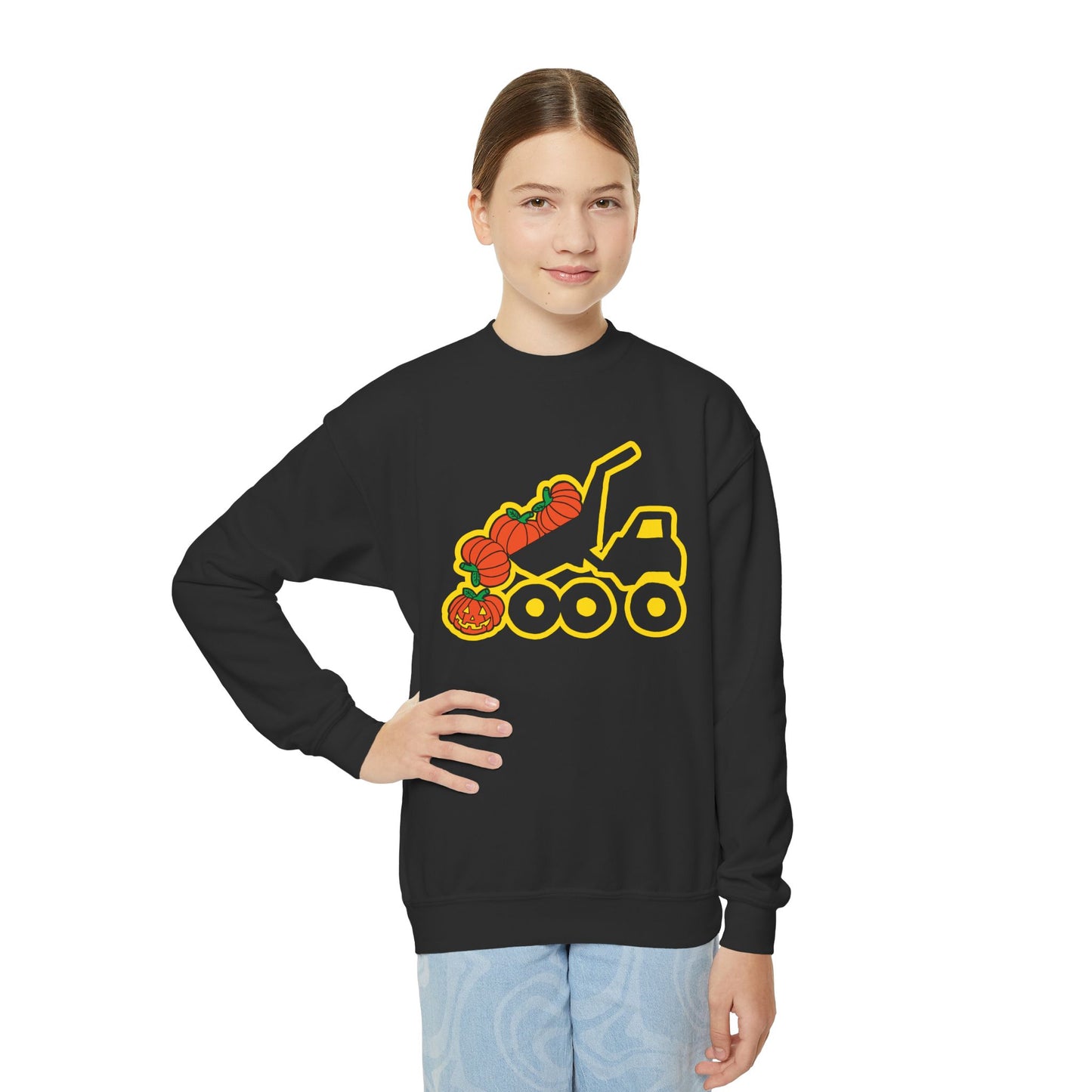 Halloween Dump Truck Crewneck Sweatshirt - Youth