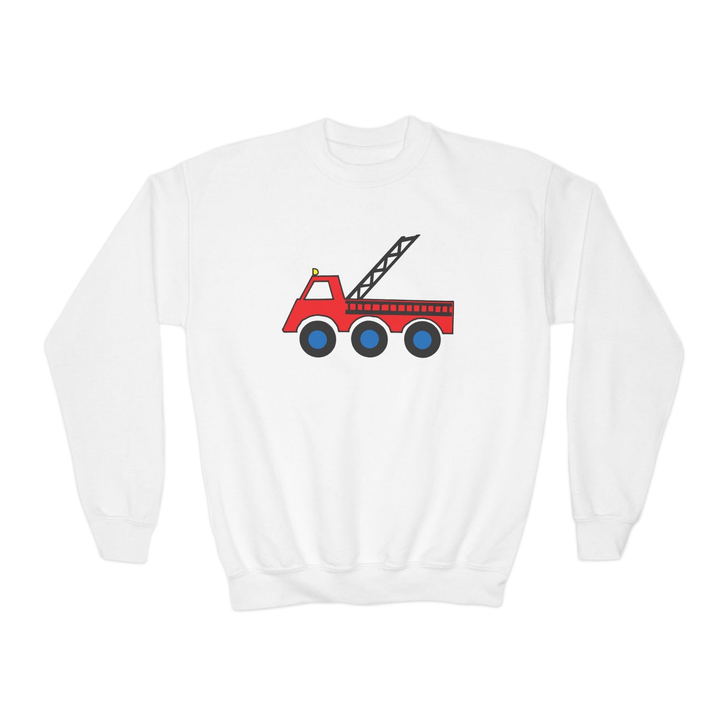 Fire Truck Crewneck Sweatshirt - Youth