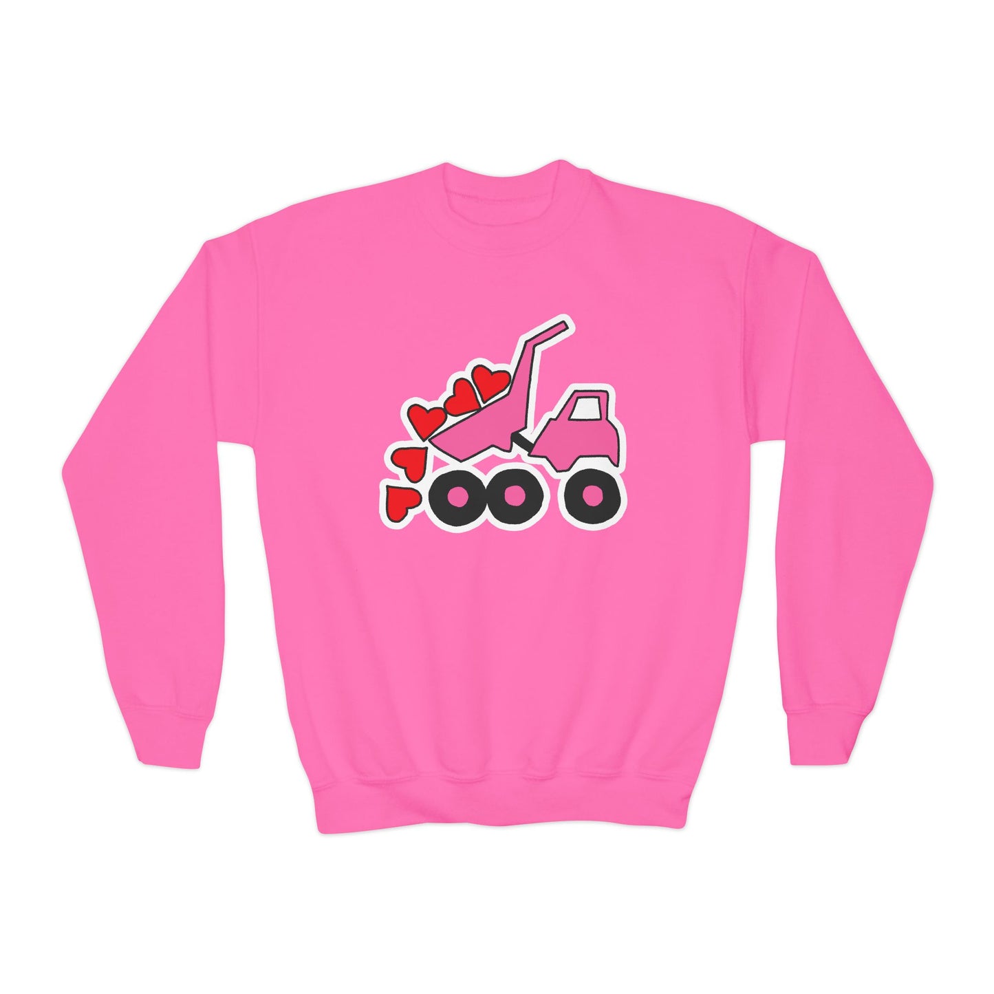 Heart Dump Truck Crewneck Sweatshirt - Youth