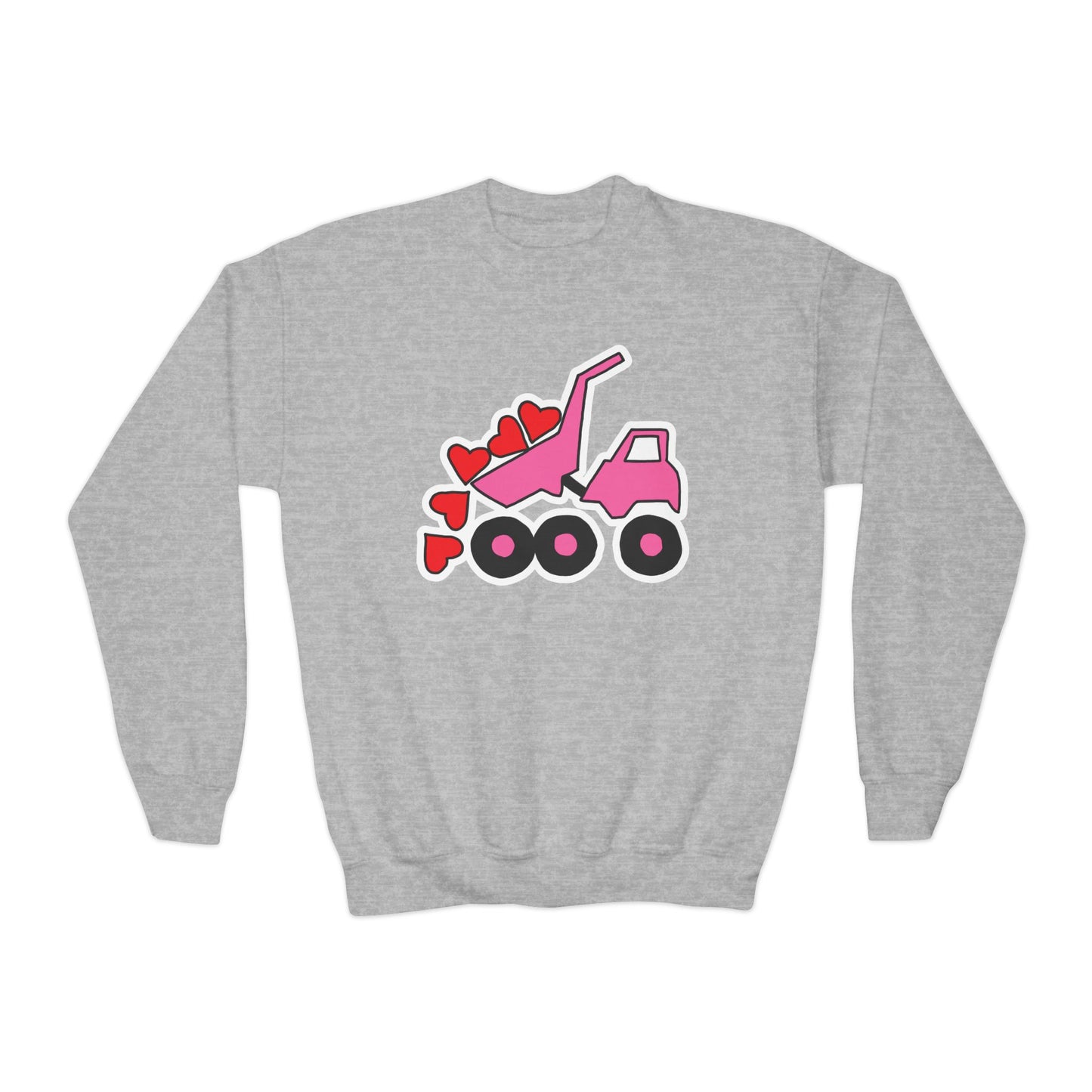 Heart Dump Truck Crewneck Sweatshirt - Youth