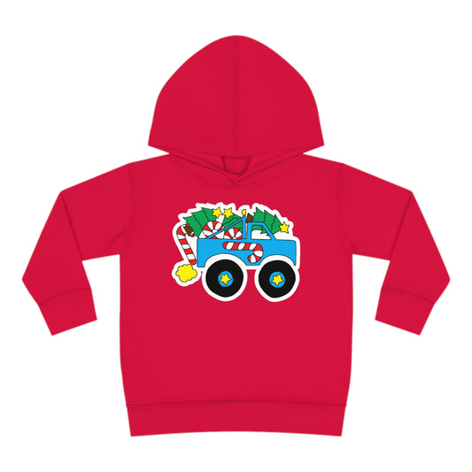 Christmas Monster Truck Hoodie - Toddler